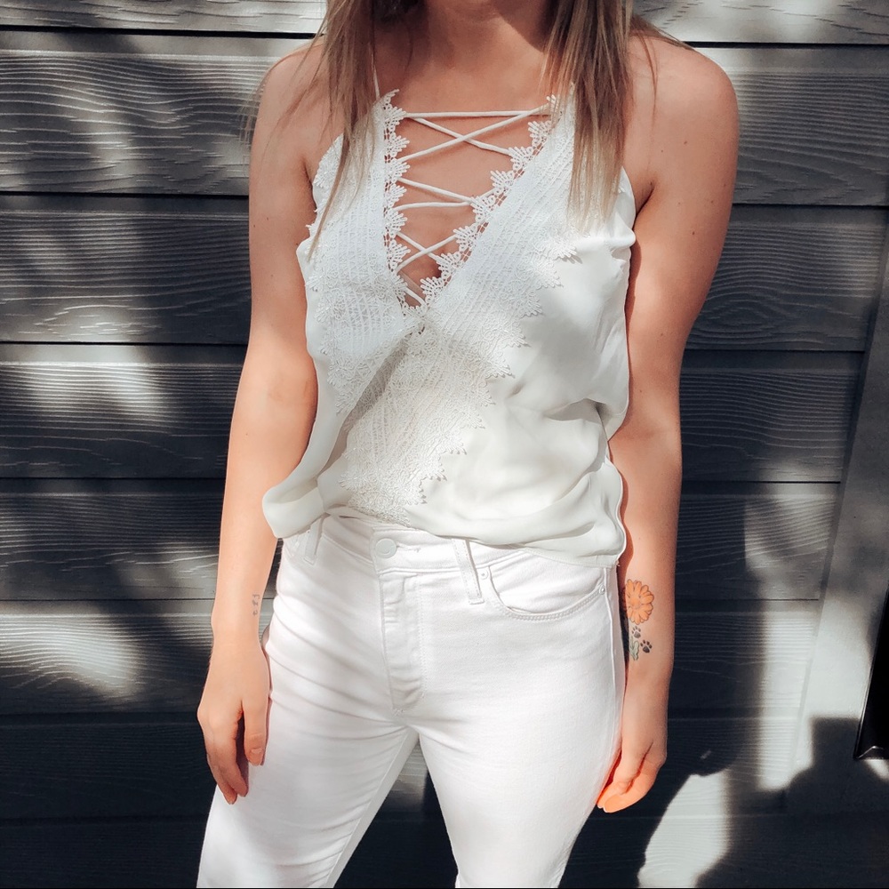 Lace up tank top